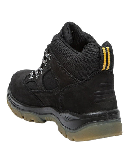 Black Coloured DeWalt Challenger Waterproof Safety Hiker Boots on white background 