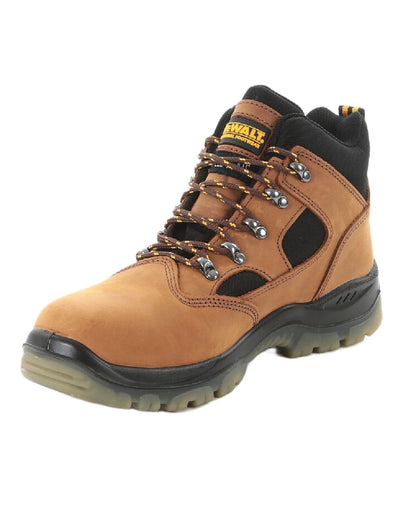 Brown Coloured DeWalt Challenger Waterproof Safety Hiker Boots on white background 