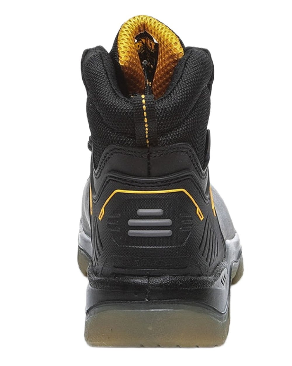 Black Coloured DeWalt Newark Waterproof Safety Hiker Boots on white background 