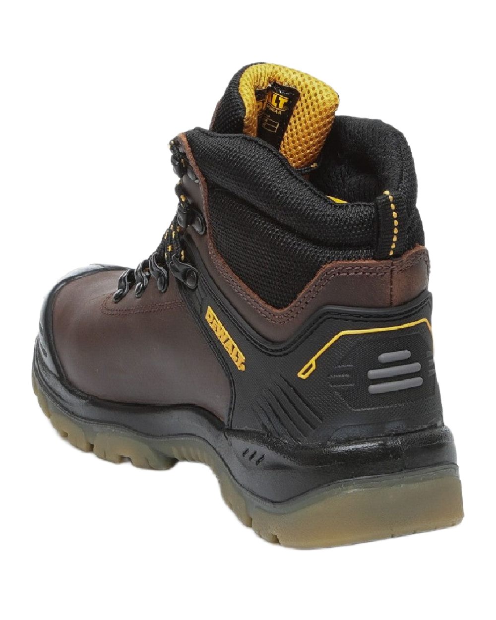 Brown Coloured DeWalt Newark Waterproof Safety Hiker Boots on white background 