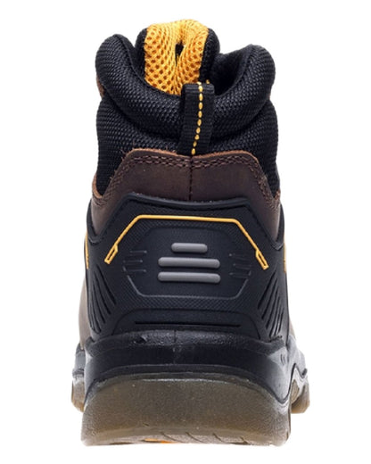 Brown Coloured DeWalt Newark Waterproof Safety Hiker Boots on white background 