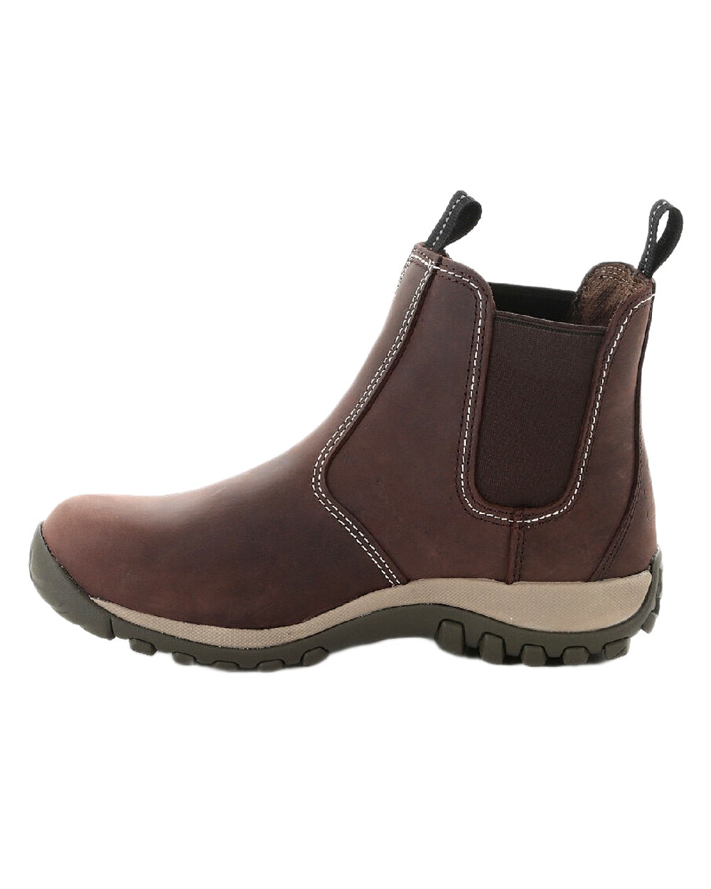 Brown Coloured DeWalt Radial Leather Safety Dealer Boots on white background 