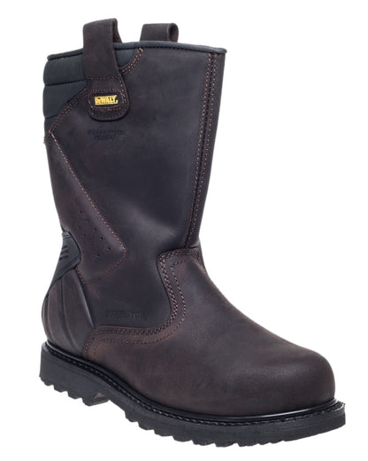 Brown Coloured DeWalt Rigger Safety Boots on white background 
