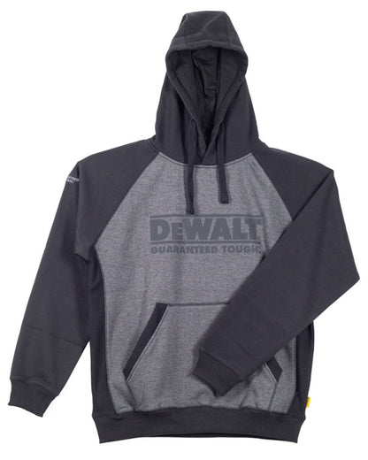 Grey Black Coloured DeWalt Stratford Hooded Sweatshirt on white background 