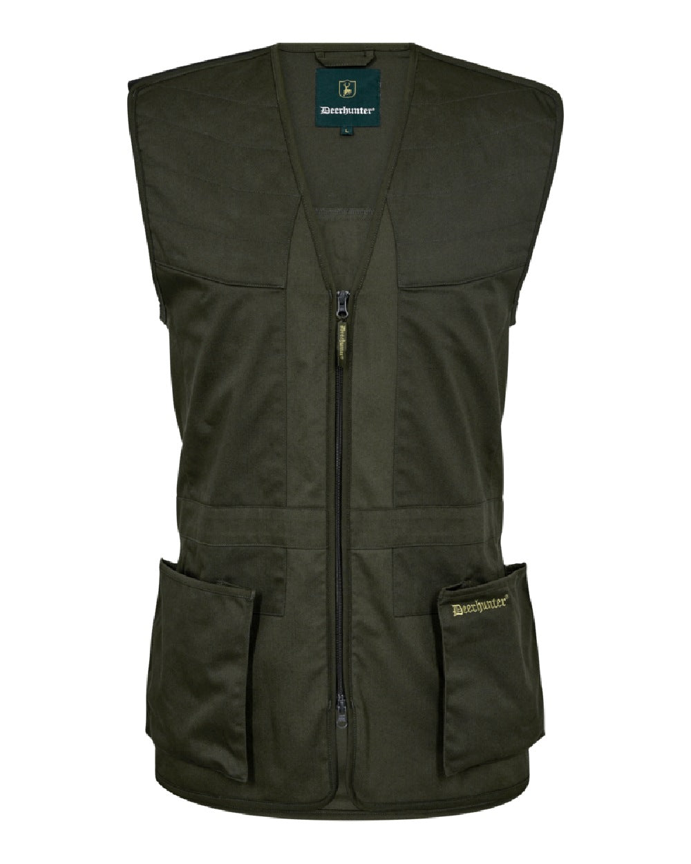 Timber coloured Deerhunter Atlas Shooting Waistcoat on White background 