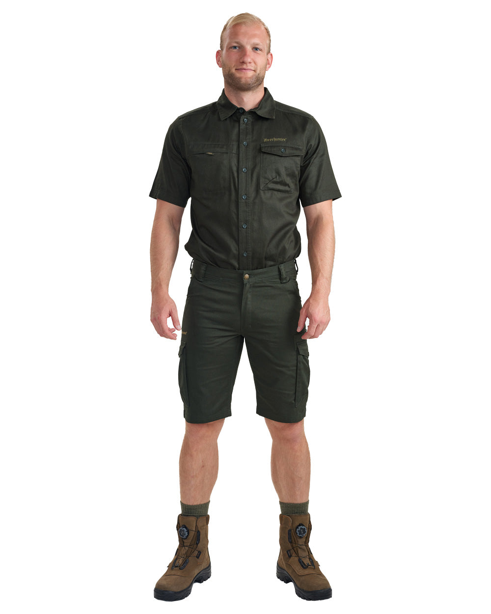 Timber coloured Deerhunter Atlas Shorts on White background 