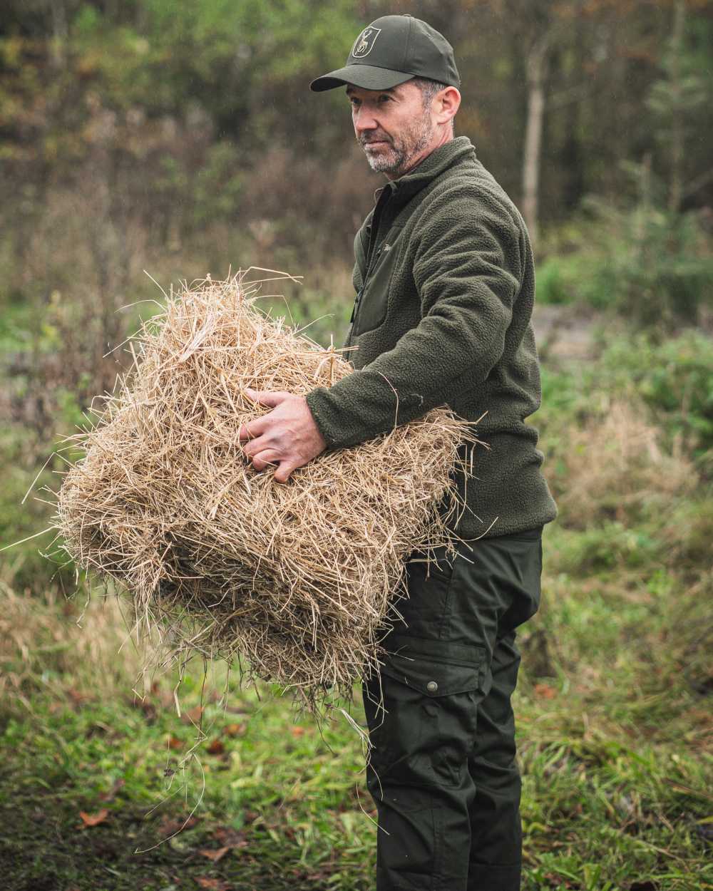 Timber coloured Deerhunter Atlas Trousers on forest background 
