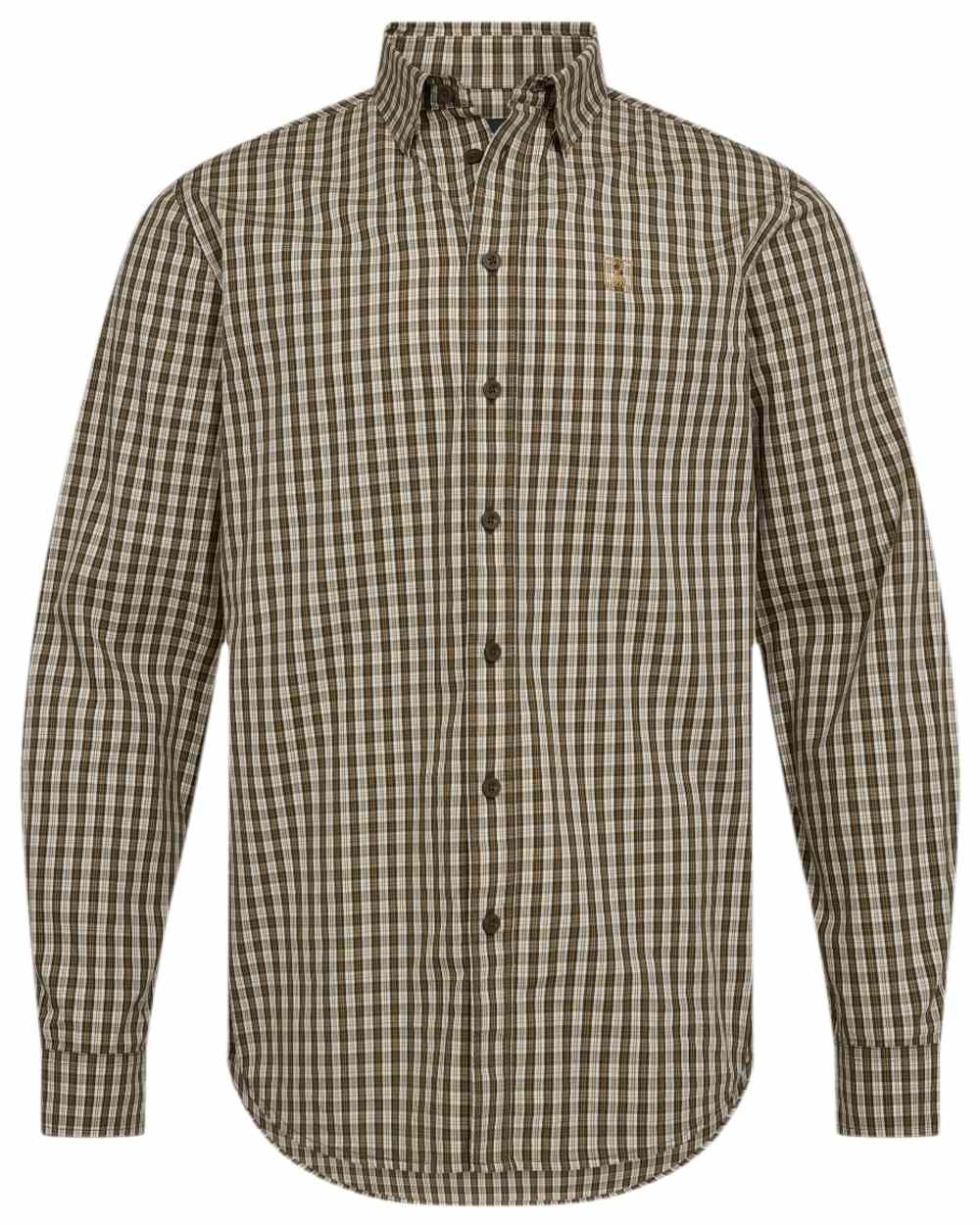 Brown Check Coloured Deerhunter Baldwin Shirt on white background 