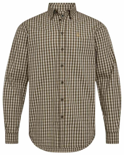 Brown Check Coloured Deerhunter Baldwin Shirt on white background 