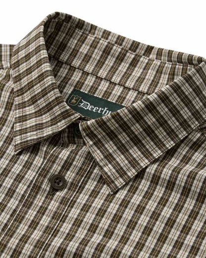 Brown Check Coloured Deerhunter Baldwin Shirt on white background 