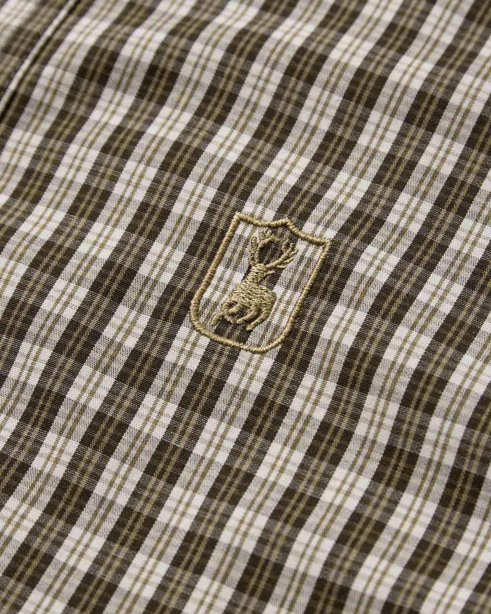 Brown Check Coloured Deerhunter Baldwin Shirt on white background 