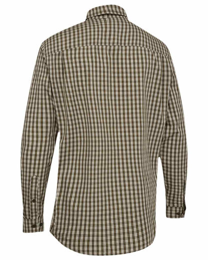 Brown Check Coloured Deerhunter Baldwin Shirt on white background 