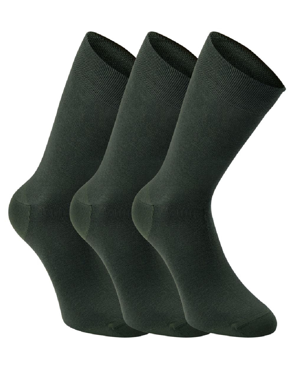 Green coloured Deerhunter Bamboo Socks 3 Pack on white background 