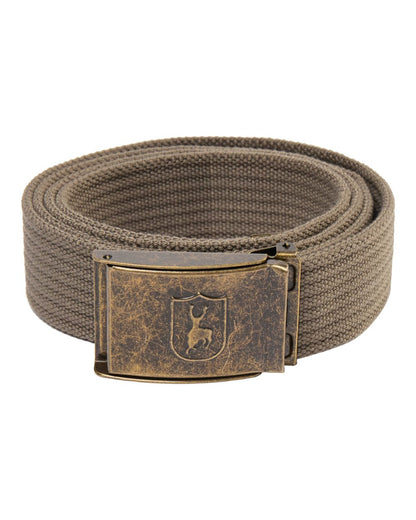 Driftwood coloured Deerhunter Canvas Deer Buckle Belt on white background 