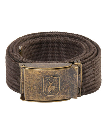 Otter Brown coloured Deerhunter Canvas Deer Buckle Belt on white background 