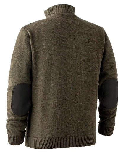 Cypress coloured Deerhunter Carlisle Knit with Stormliner Zip Neck Sweater on white background 