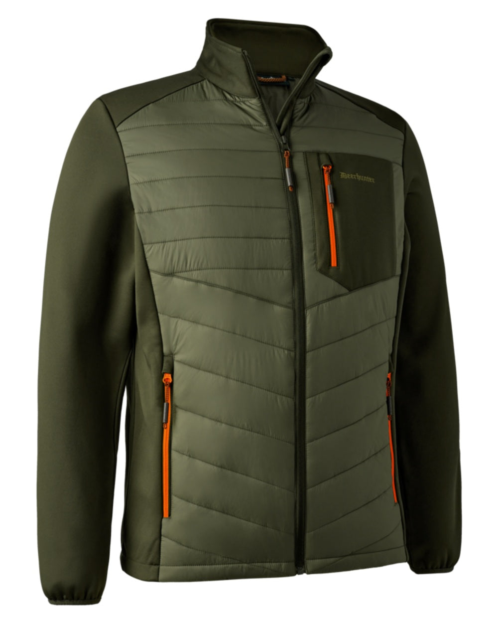 Forest Green coloured Deerhunter Chamois Padded Jacket on white background 