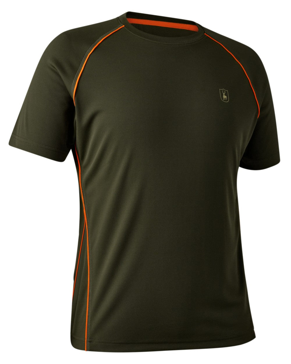 Forest Green coloured Deerhunter Chamois Short Sleeve T-Shirt on white background 