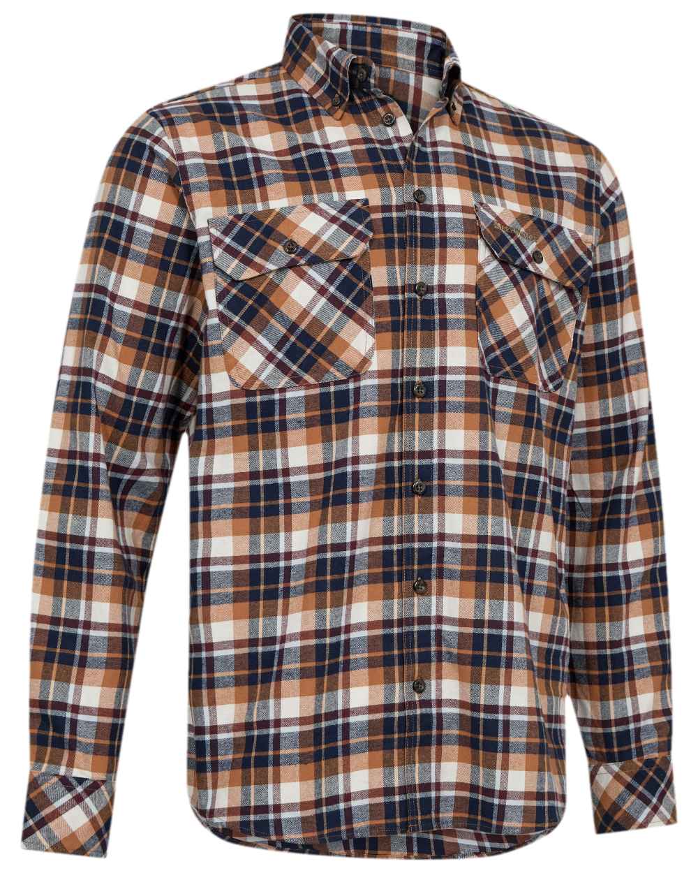 Brown Check Coloured Deerhunter Charles Shirt on white background 