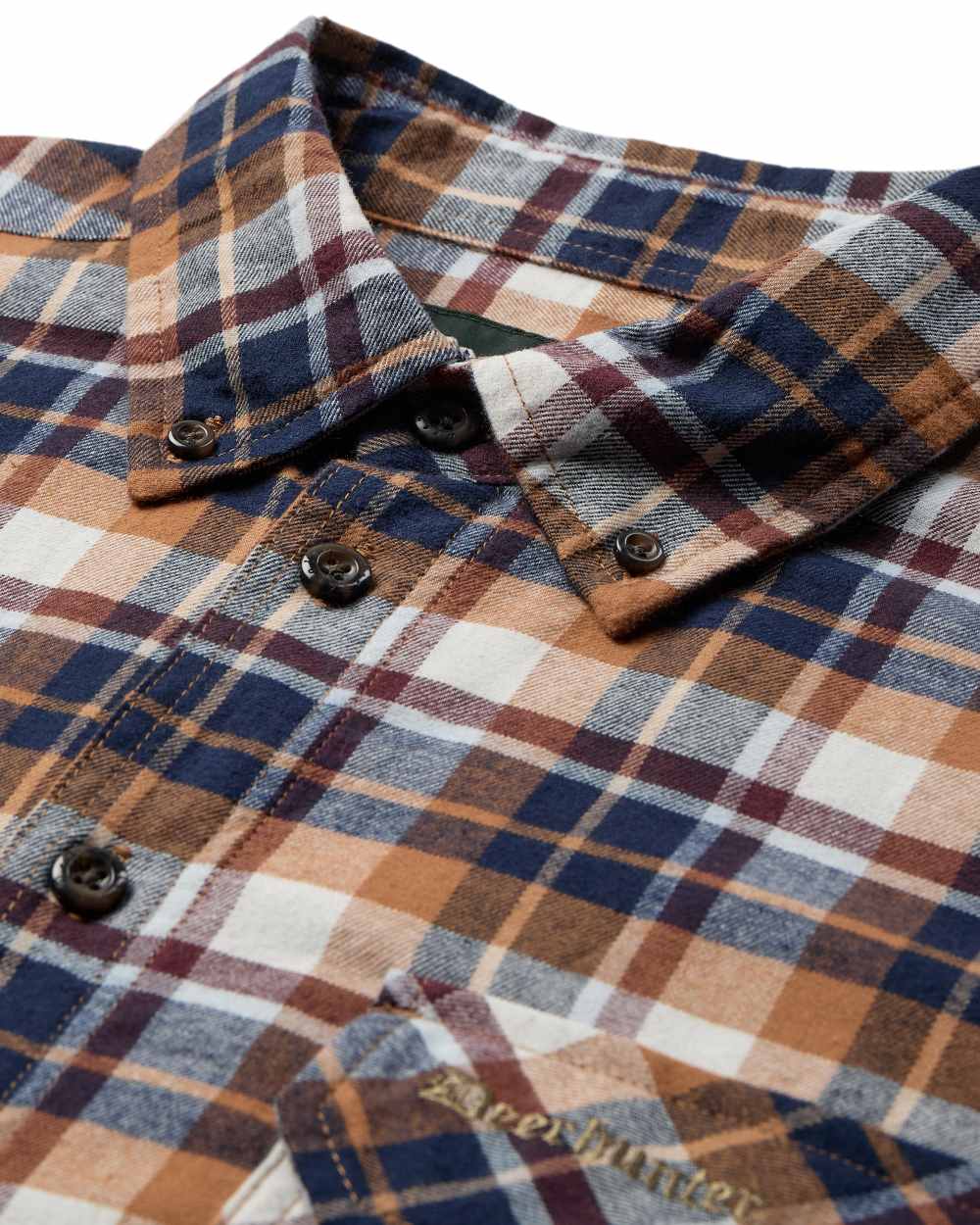 Brown Check Coloured Deerhunter Charles Shirt on white background 