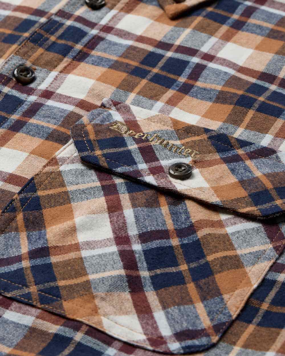 Brown Check Coloured Deerhunter Charles Shirt on white background 