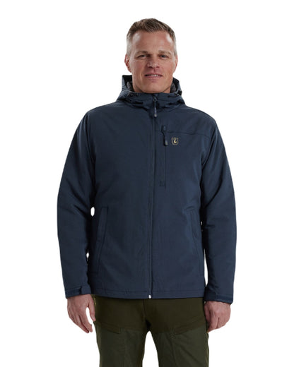 Dark Blue coloured Deerhunter Denver Winter Jacket on white background 