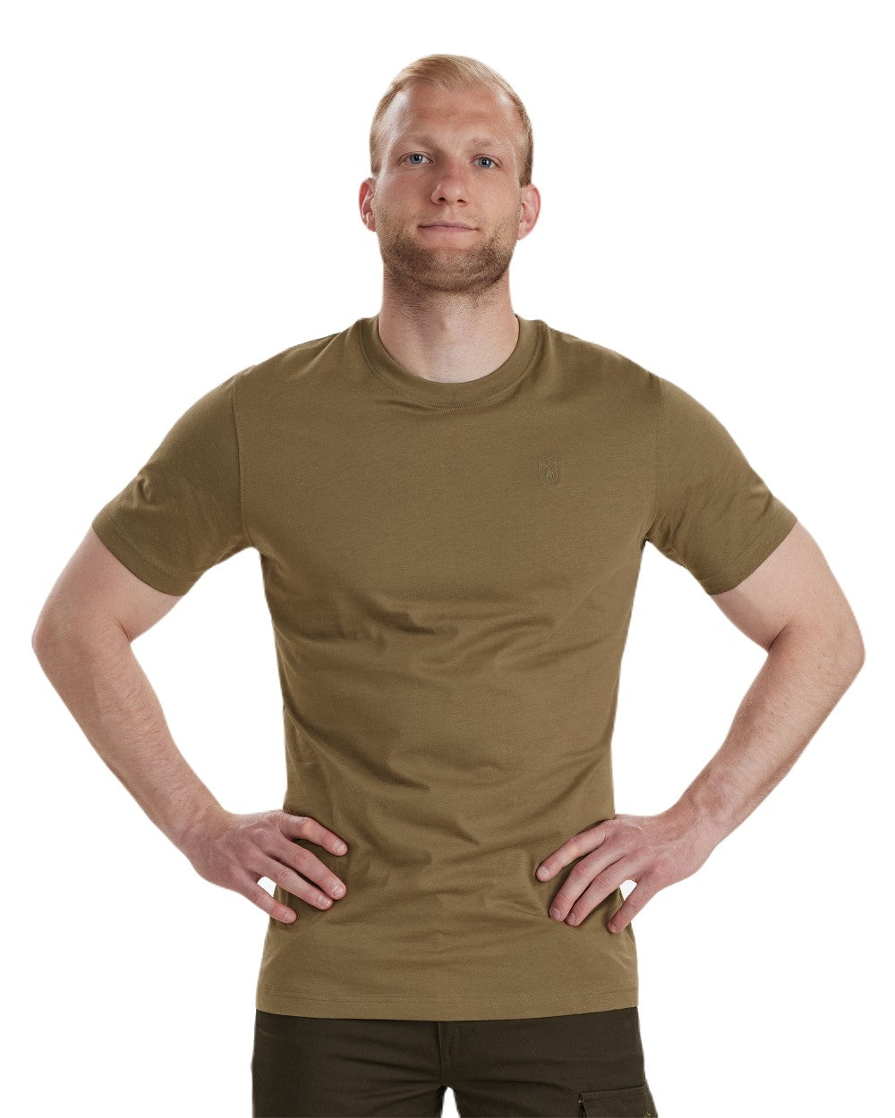 Driftwood coloured Deerhunter Easton T-Shirt on white background 