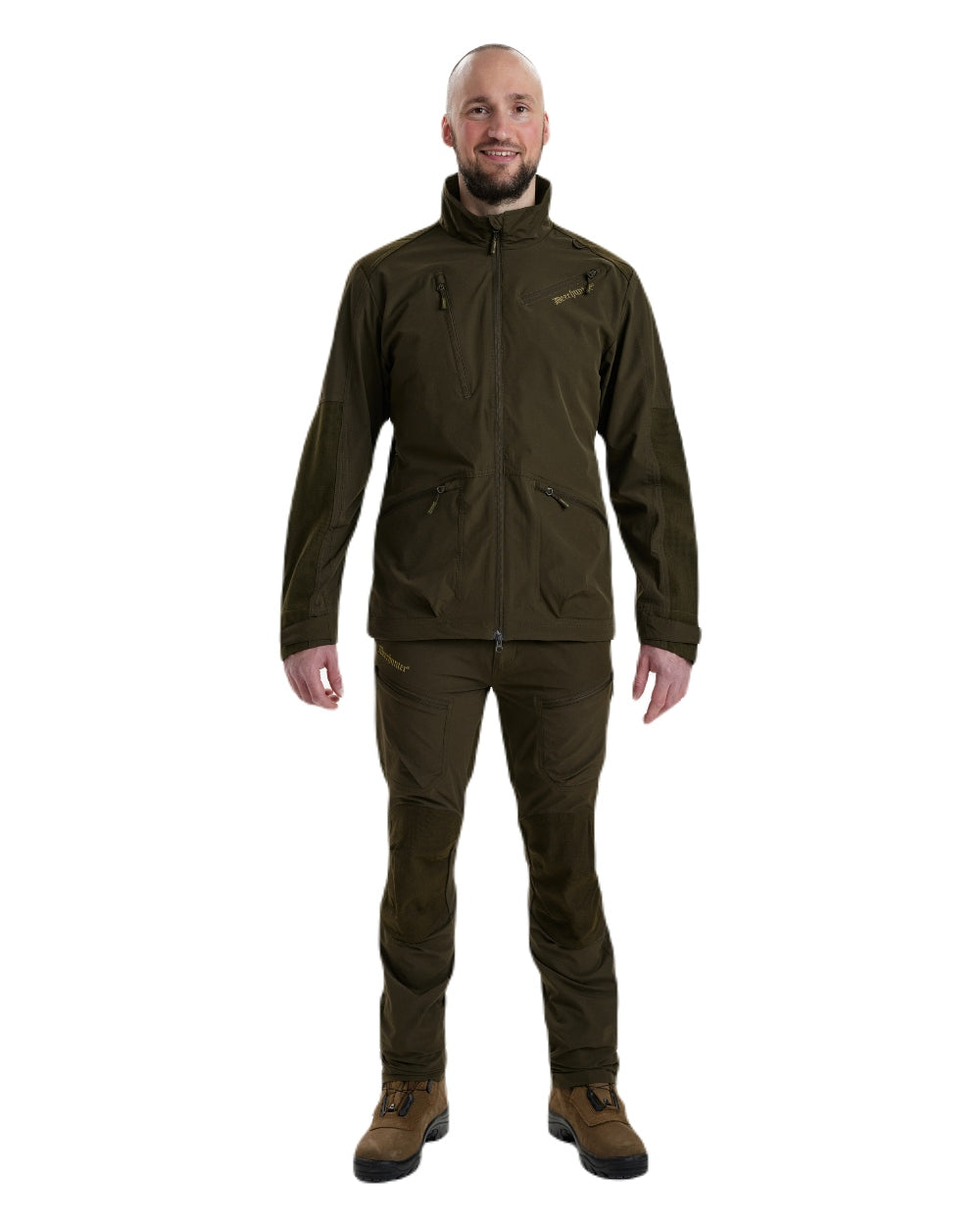 Art Green coloured Deerhunter Excape Light Jacket on white background 