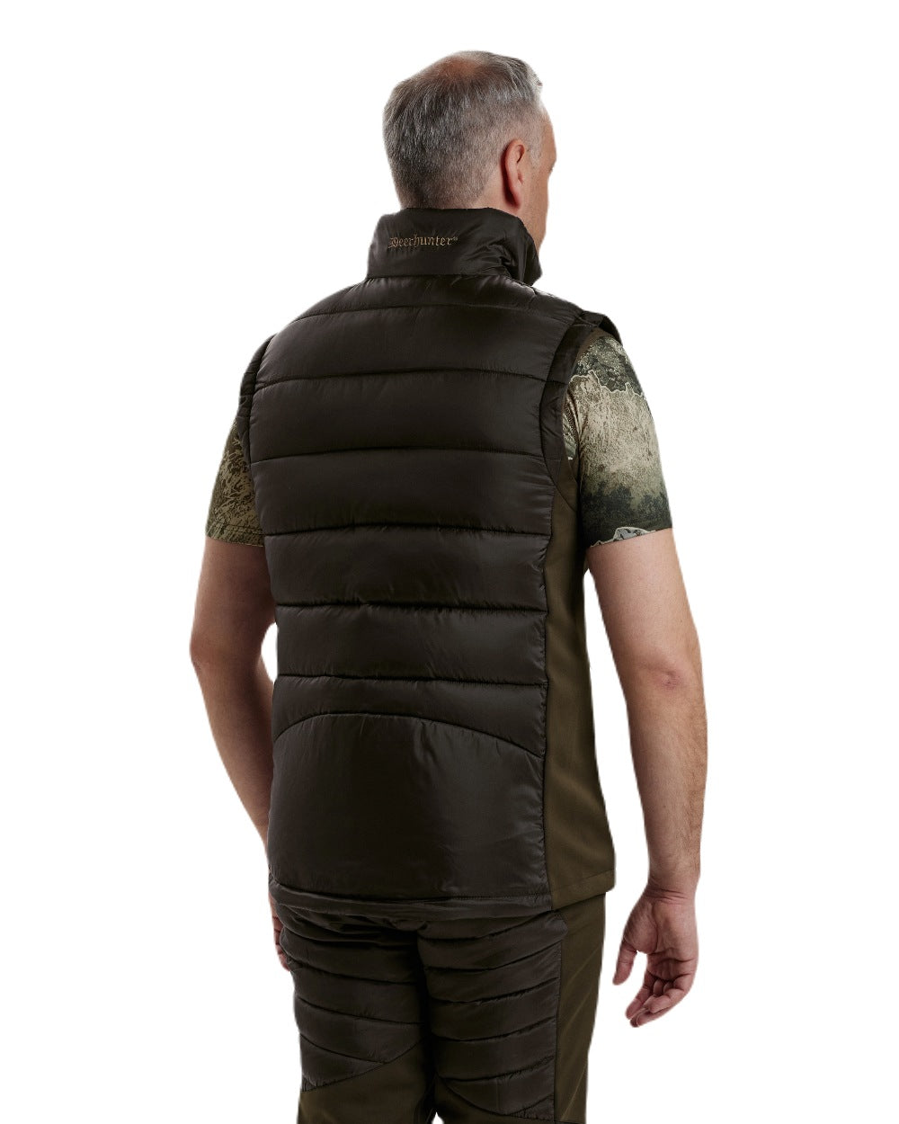Art Green coloured Deerhunter Excape Quilted Waistcoat on white background 