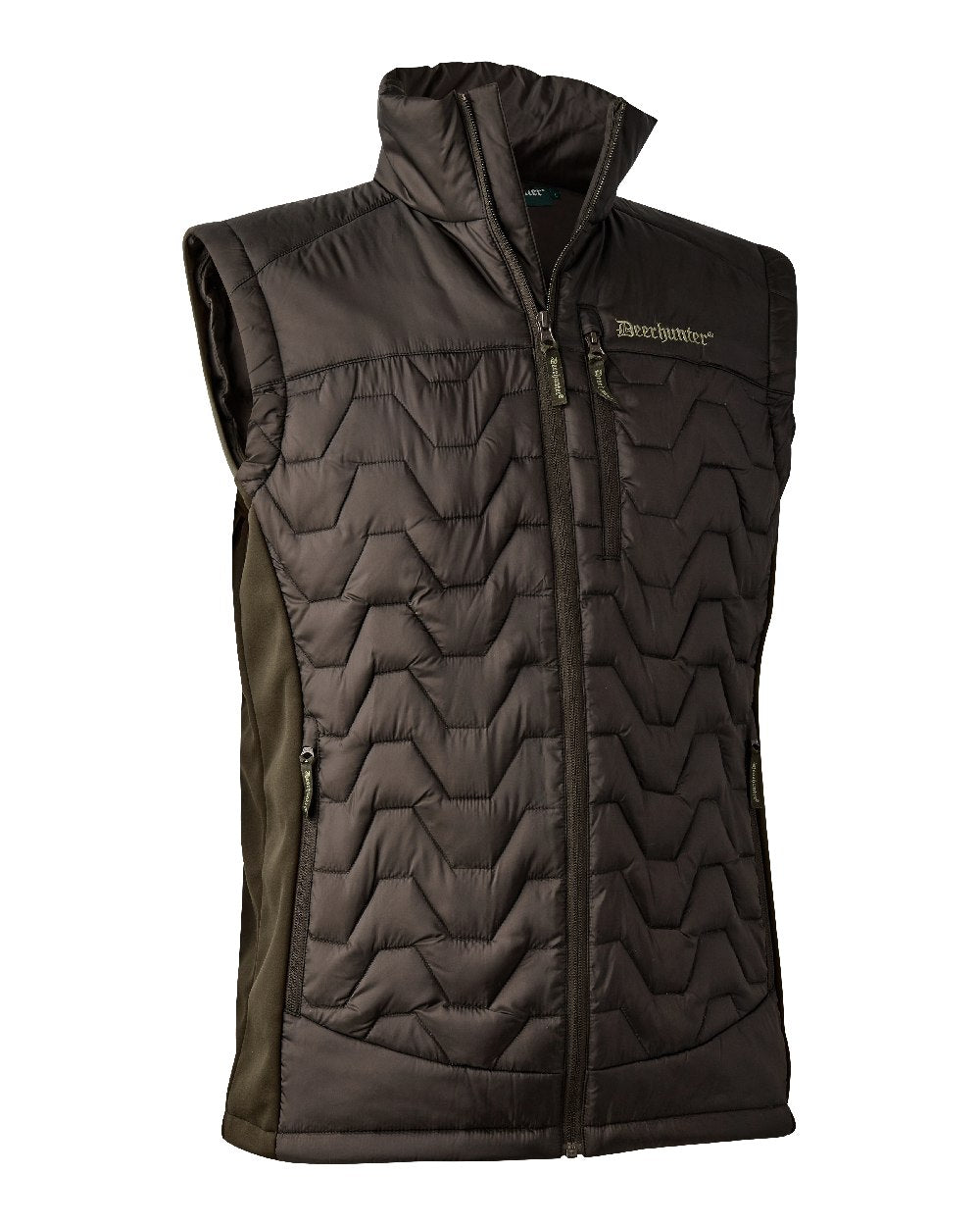 Art Green coloured Deerhunter Excape Quilted Waistcoat on white background 