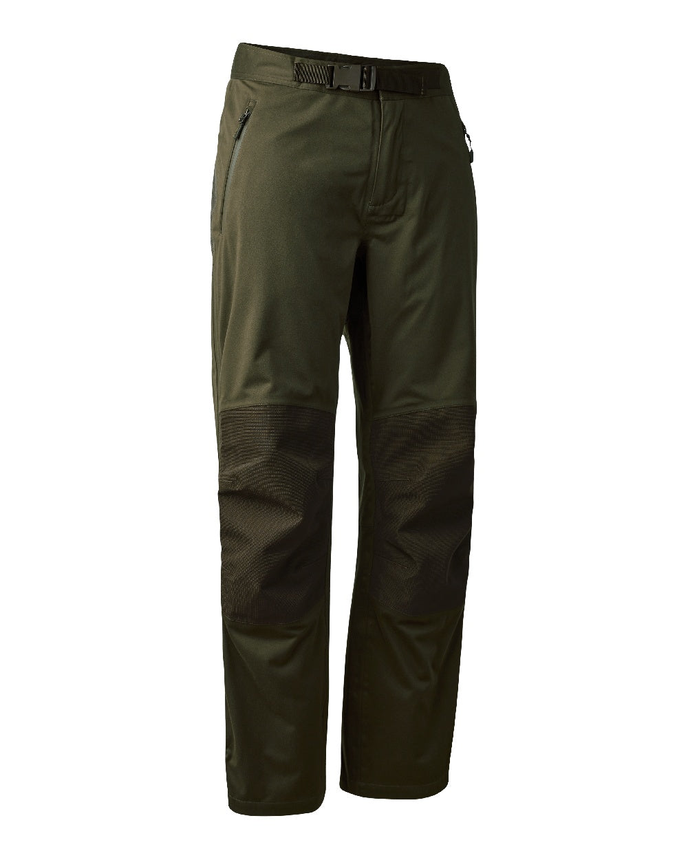 Art Green coloured Deerhunter Excape Rain Trousers on white background 