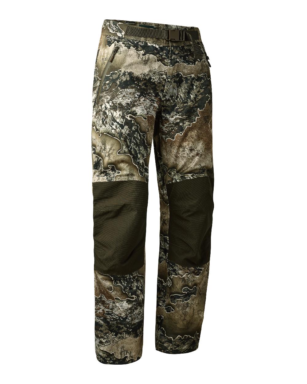 Realtree Excape coloured Deerhunter Excape Rain Trousers on white background 
