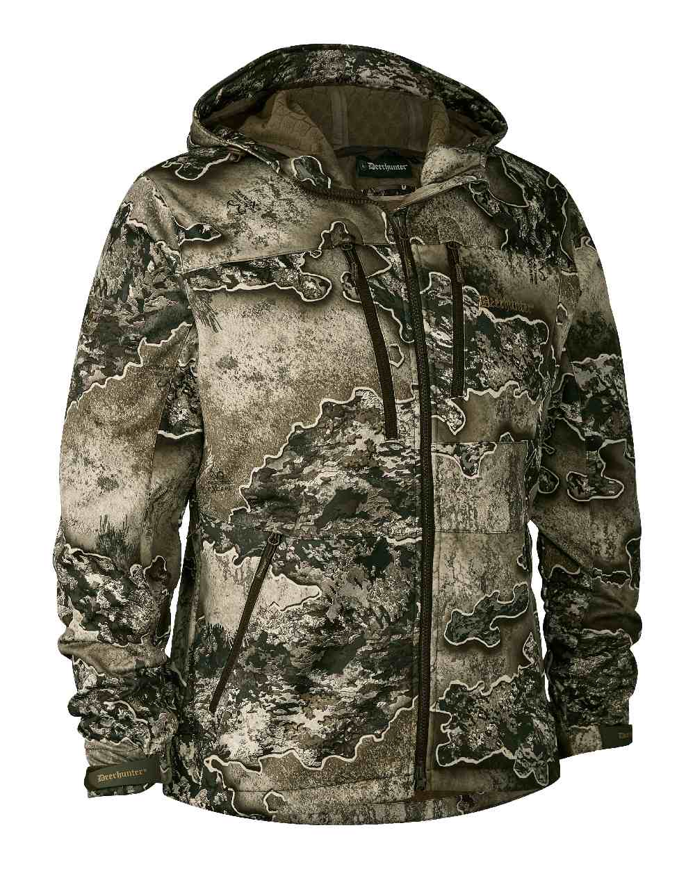 Realtree Excape coloured Deerhunter Excape Softshell Jacket on white background 