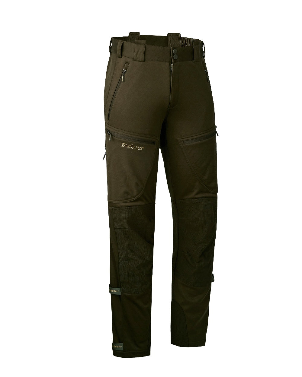 Art Green coloured Deerhunter Excape Softshell Trousers on white background 