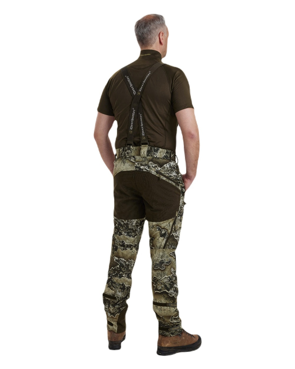 Realtree Excape coloured Deerhunter Excape Softshell Trousers on white background 
