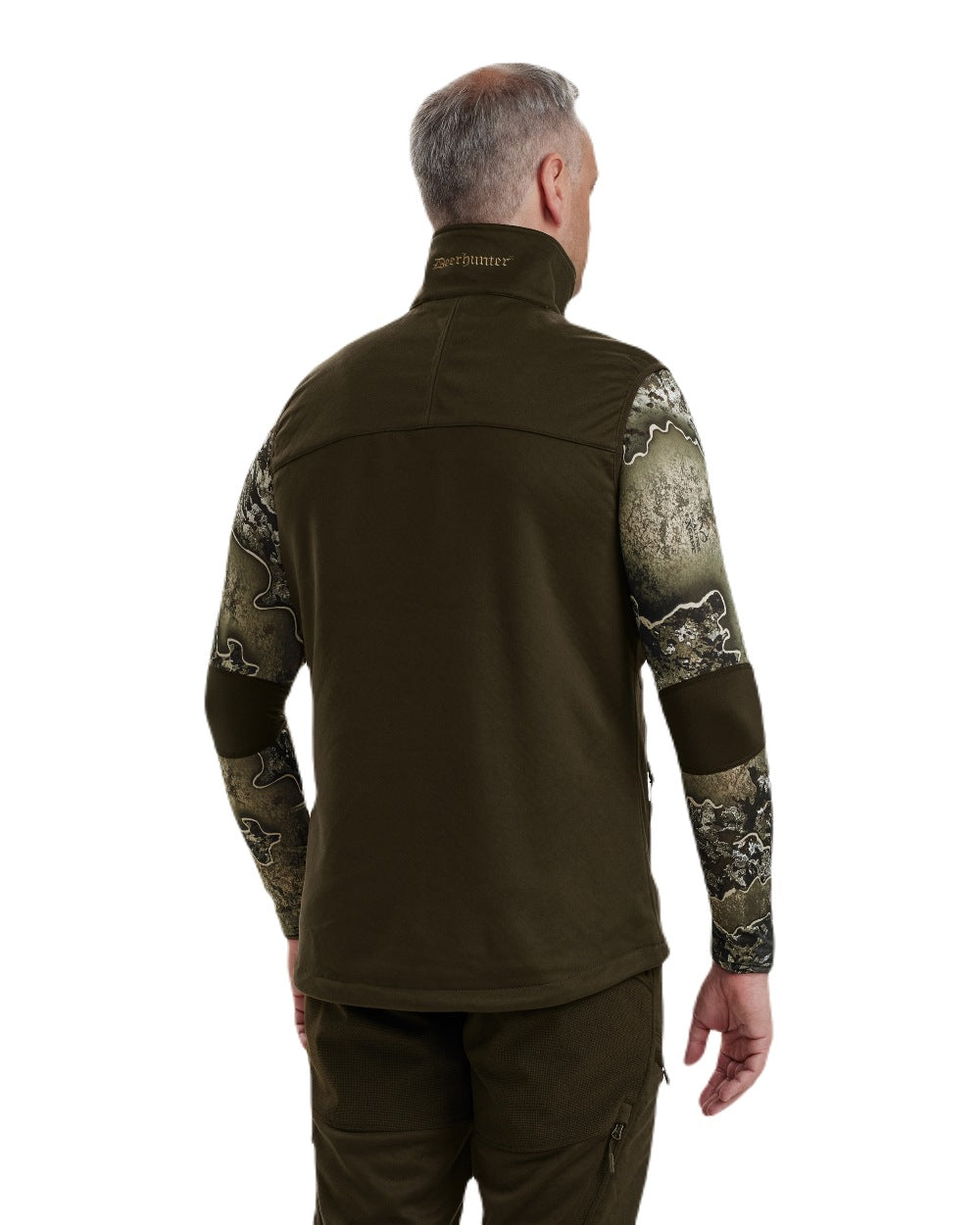 Art Green coloured Deerhunter Excape Softshell Waistcoat on white background 