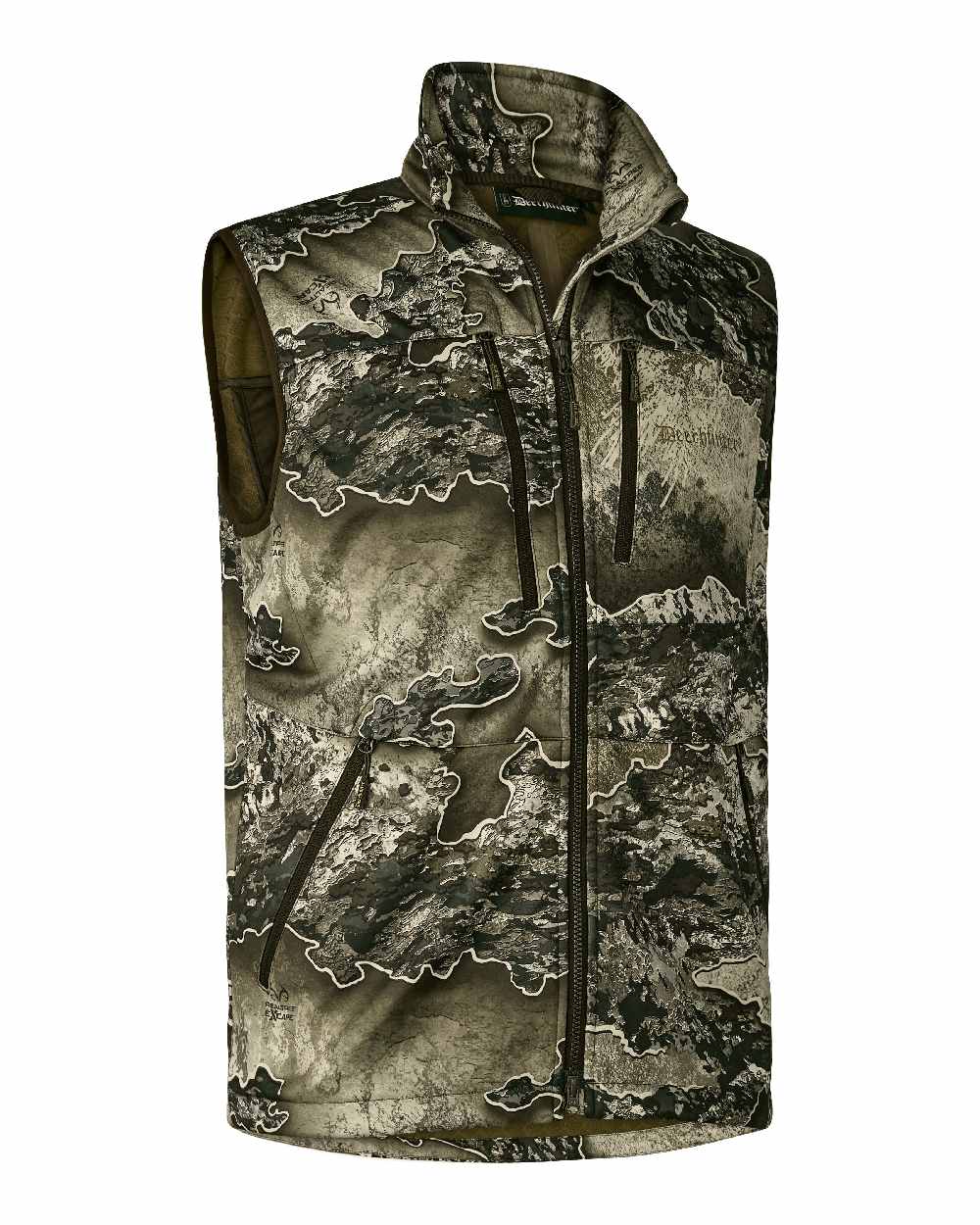 Realtree Excape coloured Deerhunter Excape Softshell Waistcoat on white background 