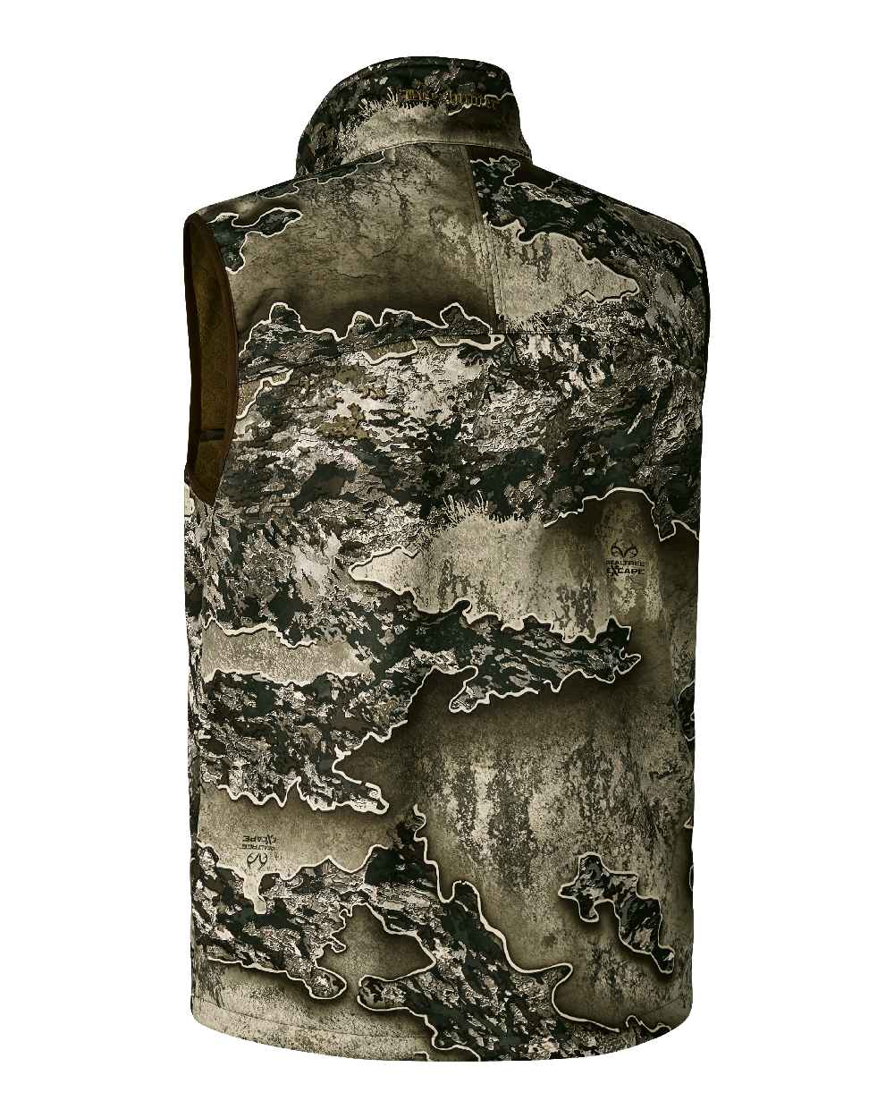 Realtree Excape coloured Deerhunter Excape Softshell Waistcoat on white background 