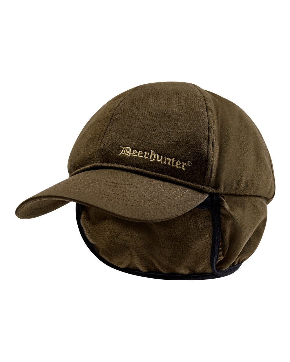 Art Green coloured Deerhunter Excape Winter Cap on white background 