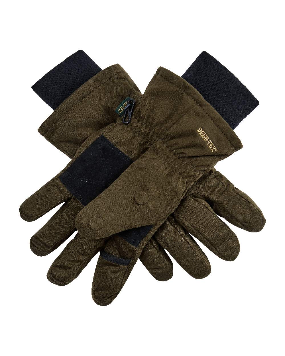 Art Green coloured Deerhunter Excape Winter Gloves on white background 