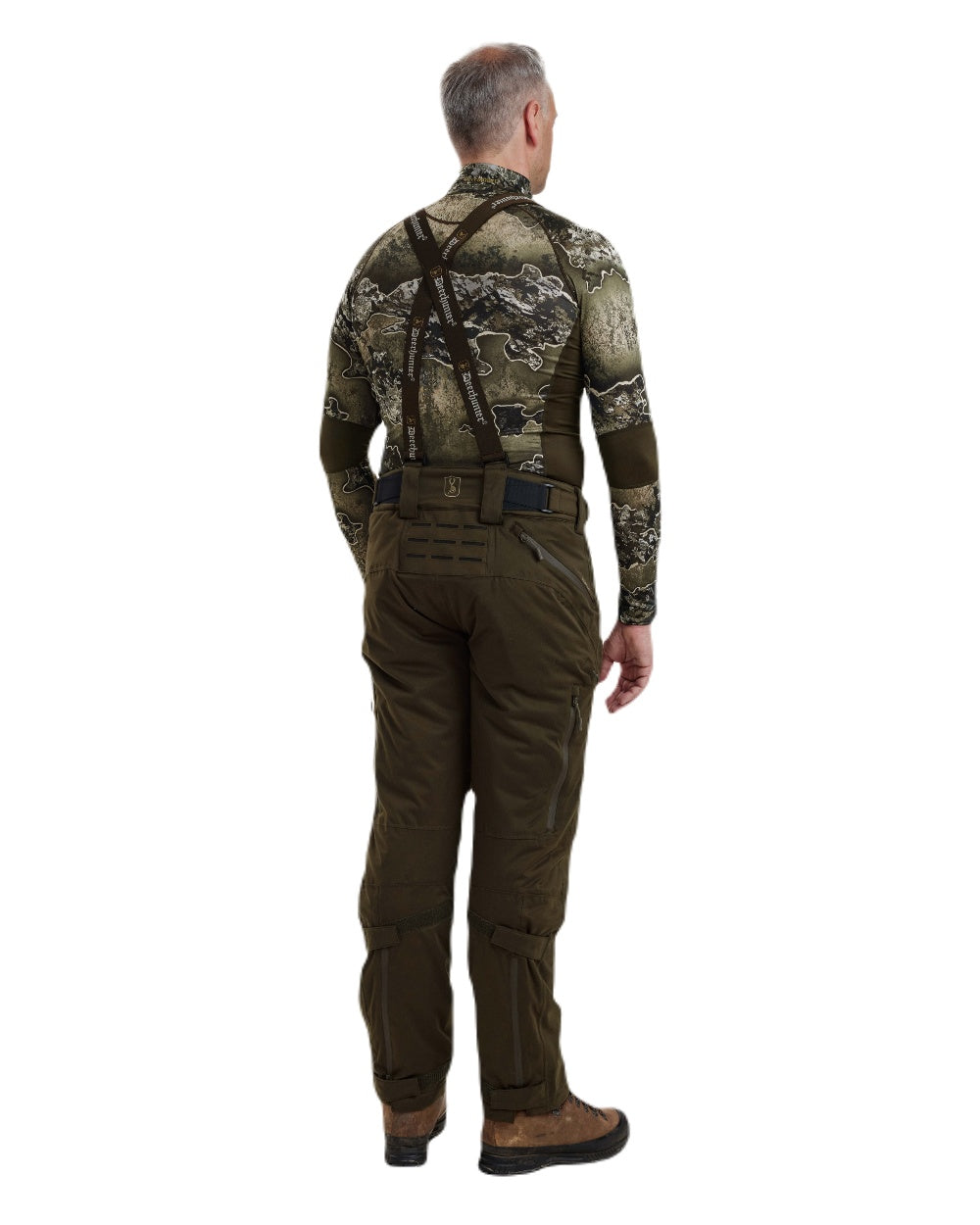 Art Green coloured Deerhunter Excape Winter Waterproof Trousers on white background 