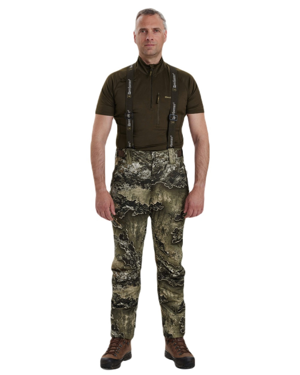 Realtree Excape coloured Deerhunter Excape Winter Waterproof Trousers on white background 