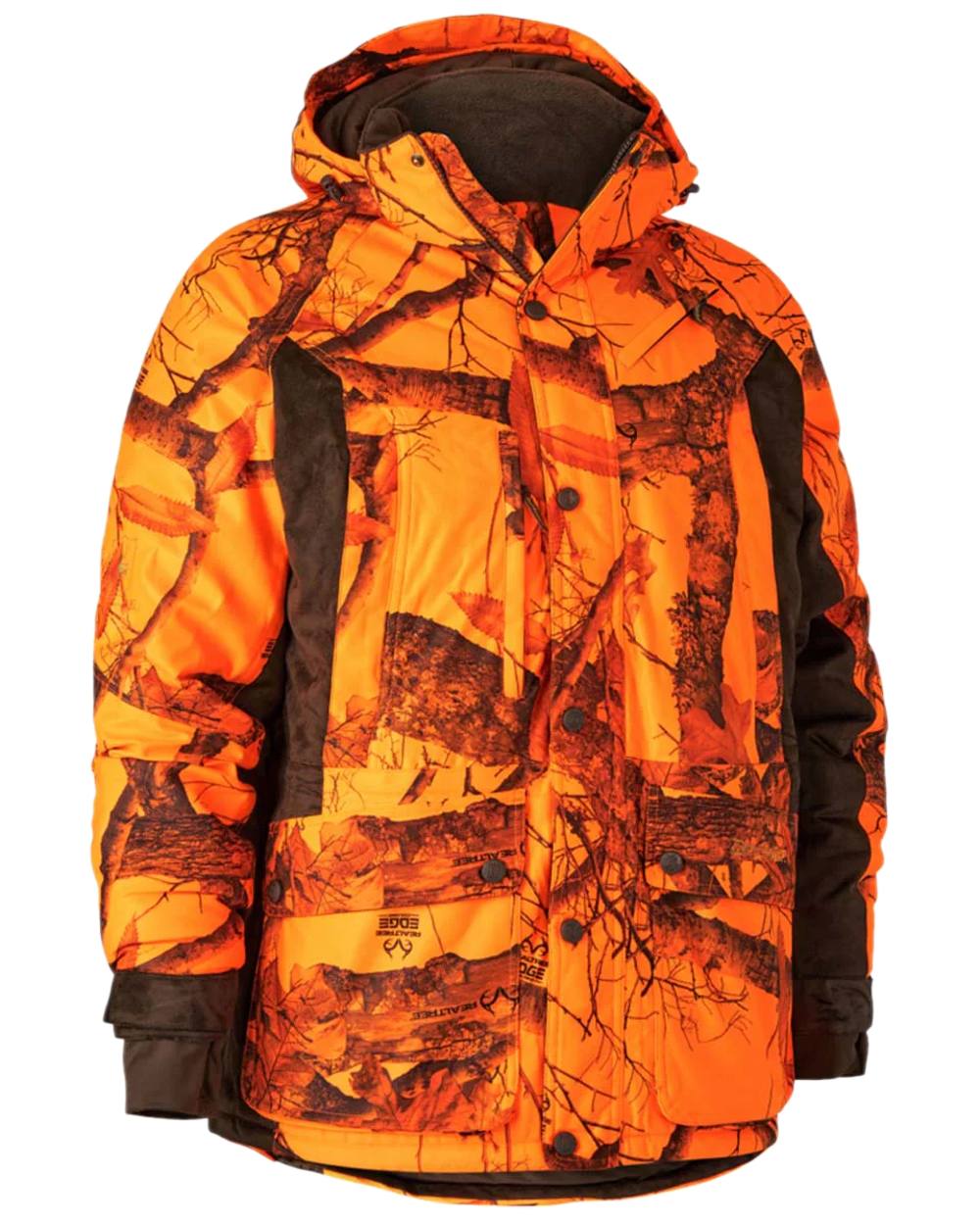 Realtree Edge Orange Coloured Deerhunter Explore Jacket on white background 