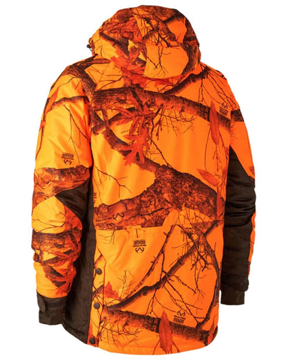 Realtree Edge Orange Coloured Deerhunter Explore Jacket on white background 