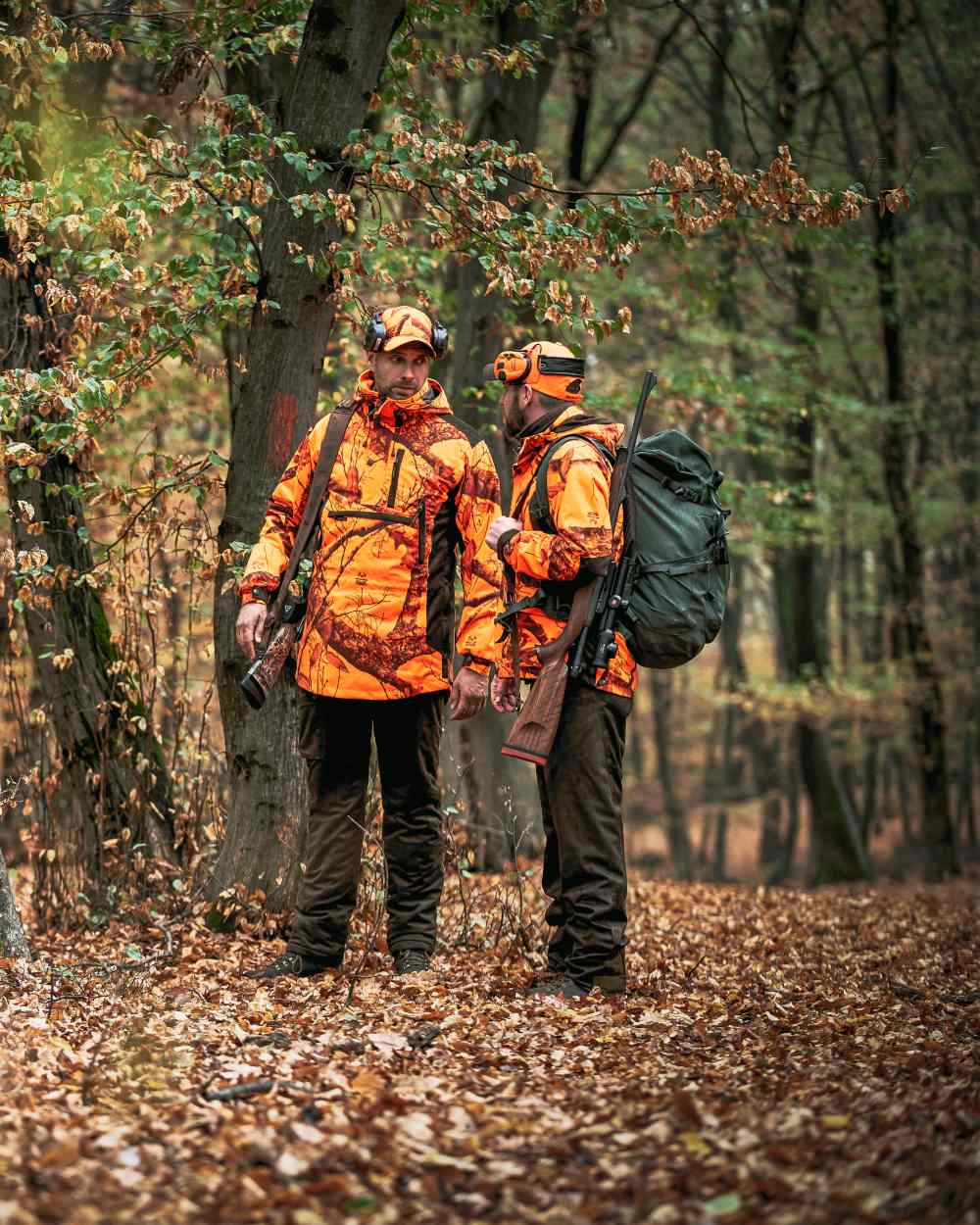 Realtree Edge Orange Coloured Deerhunter Explore Waterproof Smock on forest background 