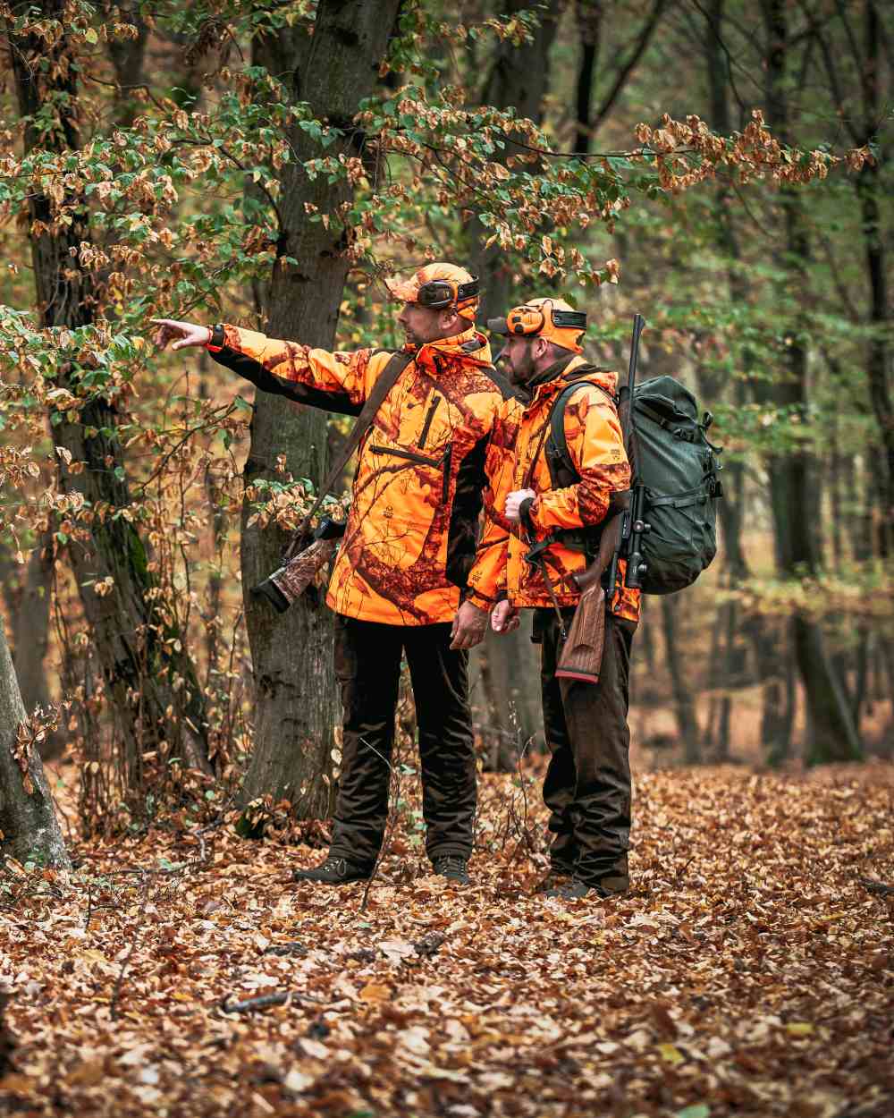 Realtree Edge Orange Coloured Deerhunter Explore Waterproof Smock on forest background 