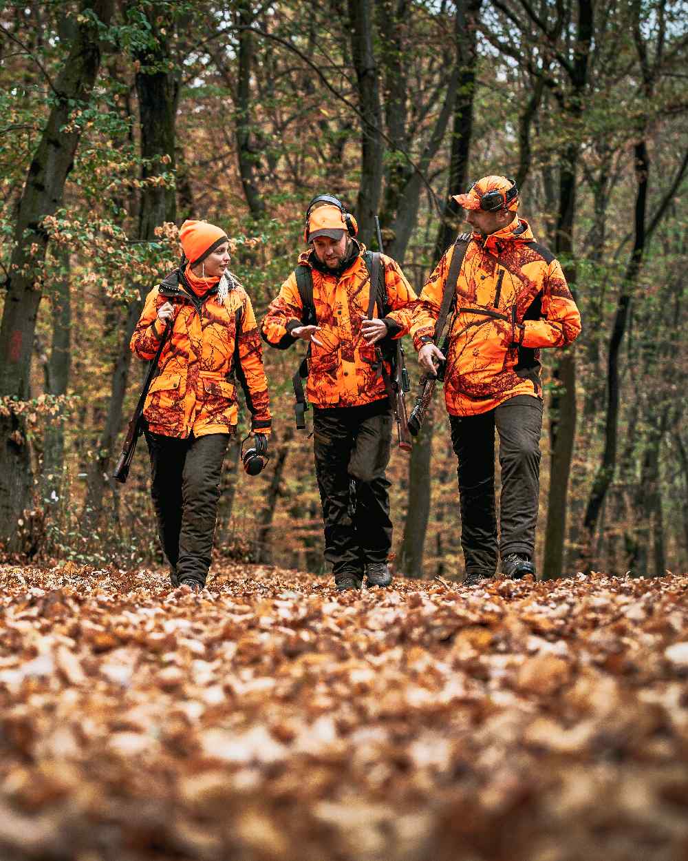 Realtree Edge Orange Coloured Deerhunter Explore Waterproof Smock on forest background 