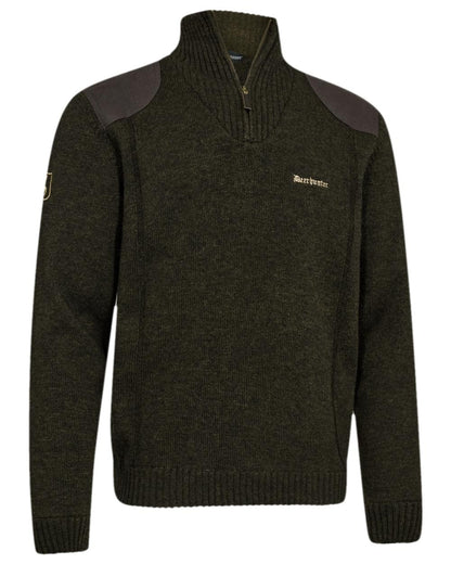 Ridgewood Melange Coloured Deerhunter Finley Half Zip Knit on white background 