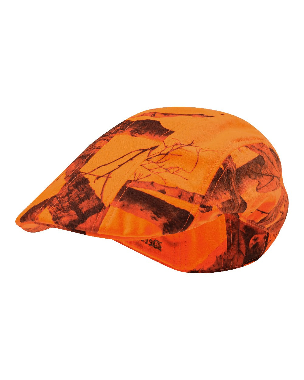 Realtree Edge Orange coloured Deerhunter Flat Cap on white background 