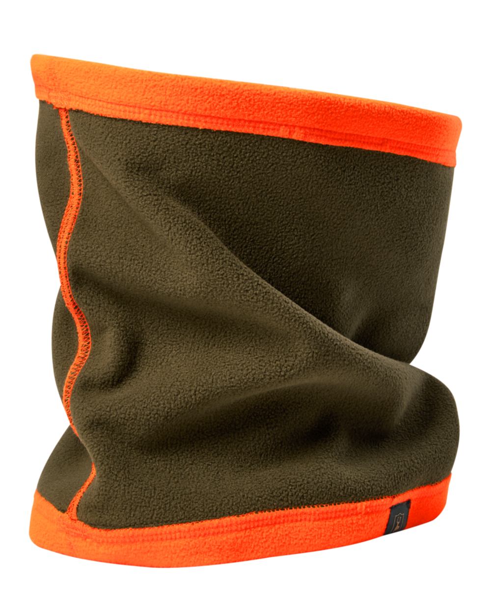 Orange coloured Deerhunter Fleece Neck Tube on white background 